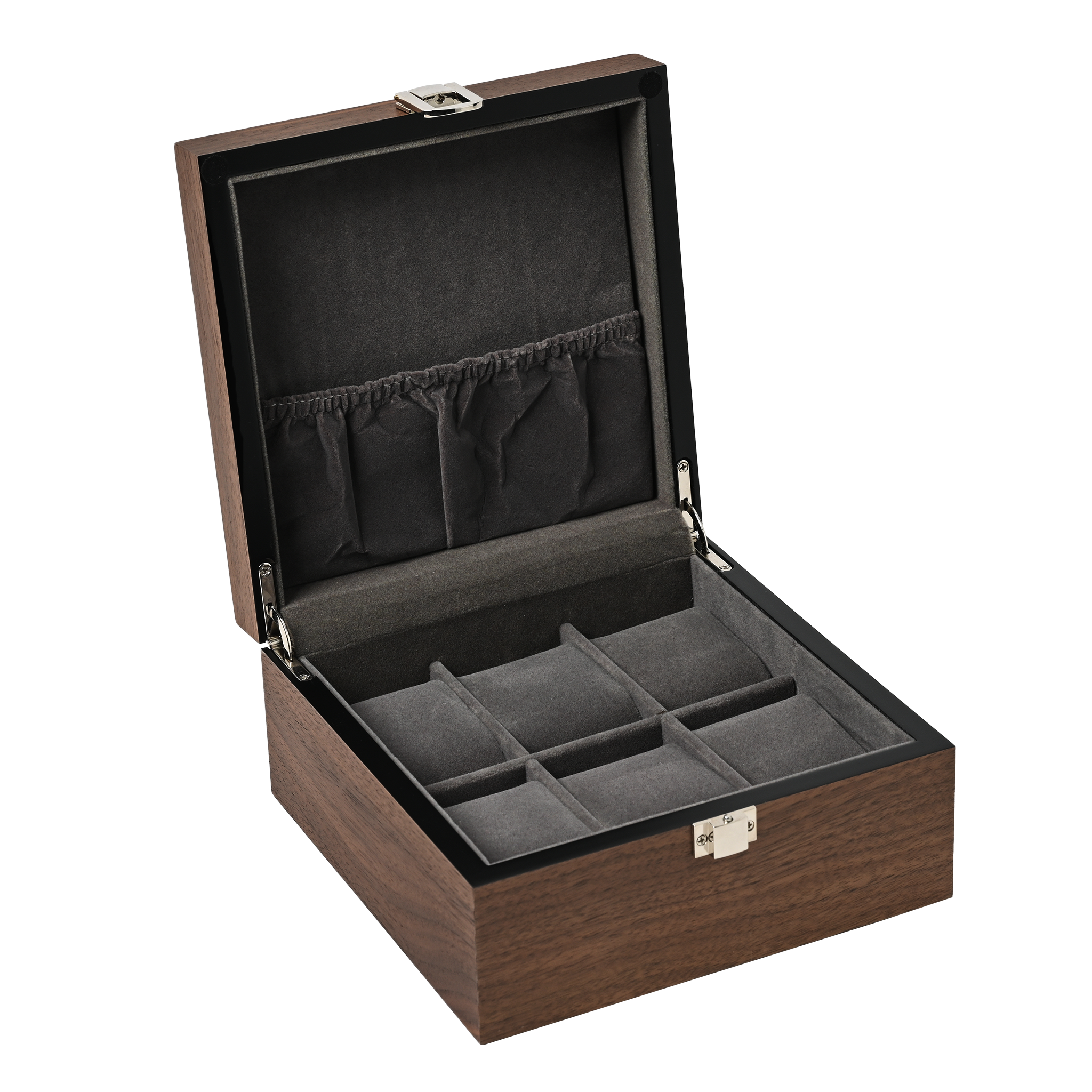 クルミ木製6本腕時計収納時計ケース クルミ木目 ES5306WD