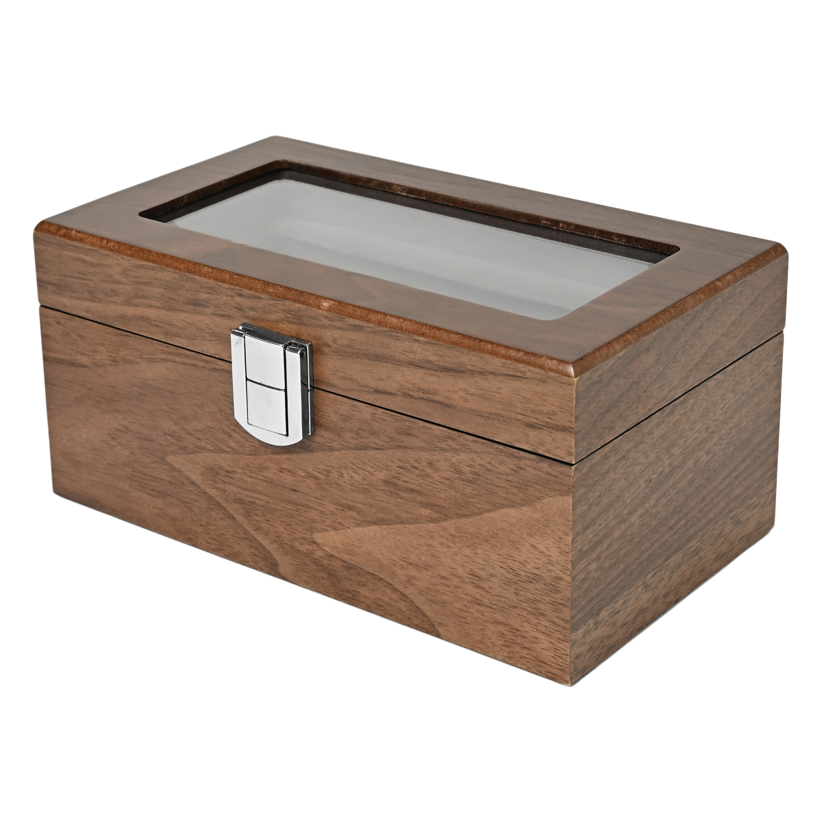 クルミ木製3本腕時計収納時計ケース クルミ木目 ES5313WD (窓あり)