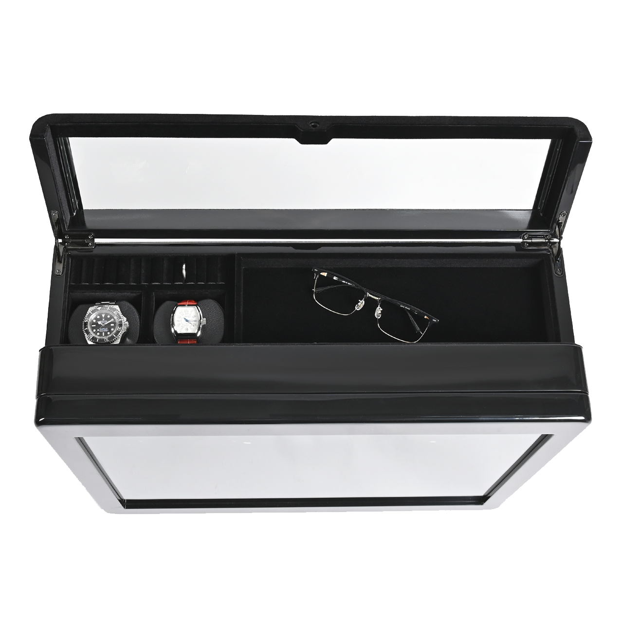 木製腕時計８本巻きワインディングマシーン  (ピアノブラック) LU72008BK